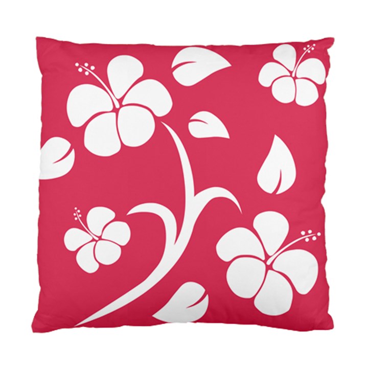 Pink Hawaiian Flower White Standard Cushion Case (Two Sides)