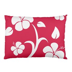 Pink Hawaiian Flower White Pillow Case by Mariart