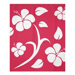 Pink Hawaiian Flower White Shower Curtain 60  X 72  (medium)  by Mariart