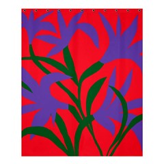 Purple Flower Red Background Shower Curtain 60  X 72  (medium) 