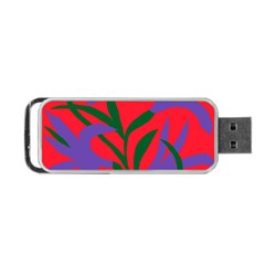 Purple Flower Red Background Portable Usb Flash (two Sides)
