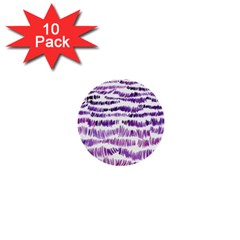 Original Feather Opaque Color Purple 1  Mini Buttons (10 Pack)  by Mariart