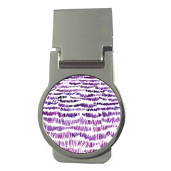 Original Feather Opaque Color Purple Money Clips (round)  by Mariart