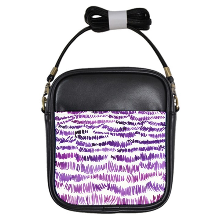 Original Feather Opaque Color Purple Girls Sling Bags