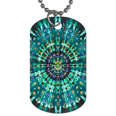 Peacock Throne Flower Green Tie Dye Kaleidoscope Opaque Color Dog Tag (one Side) by Mariart