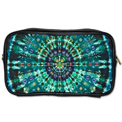 Peacock Throne Flower Green Tie Dye Kaleidoscope Opaque Color Toiletries Bags by Mariart