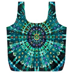 Peacock Throne Flower Green Tie Dye Kaleidoscope Opaque Color Full Print Recycle Bags (l)  by Mariart