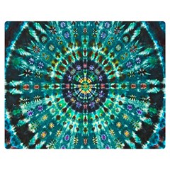 Peacock Throne Flower Green Tie Dye Kaleidoscope Opaque Color Double Sided Flano Blanket (medium)  by Mariart