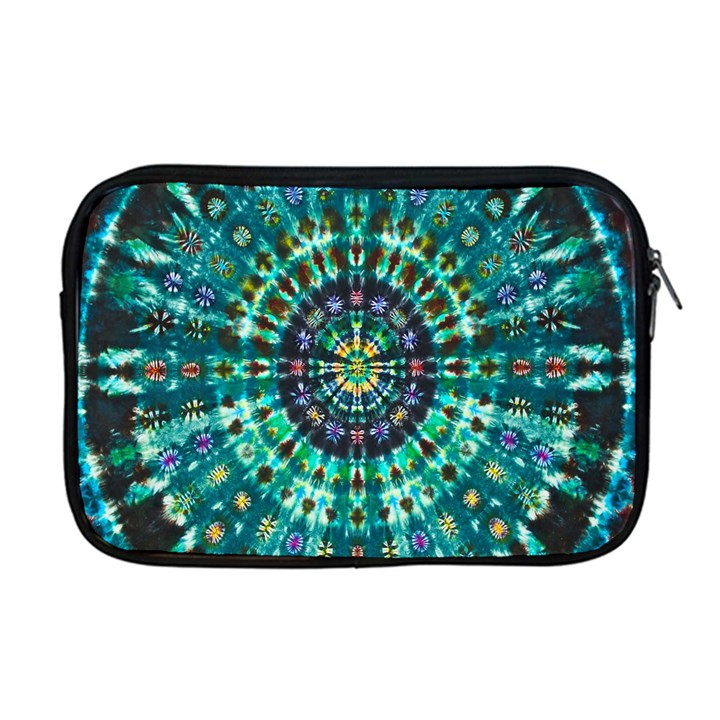 Peacock Throne Flower Green Tie Dye Kaleidoscope Opaque Color Apple MacBook Pro 17  Zipper Case