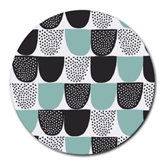 Sugar Blue Fabric Polka Dots Circle Round Mousepads by Mariart