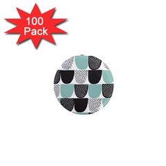 Sugar Blue Fabric Polka Dots Circle 1  Mini Magnets (100 Pack)  by Mariart
