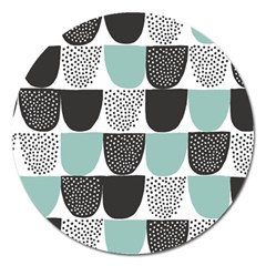 Sugar Blue Fabric Polka Dots Circle Magnet 5  (round)