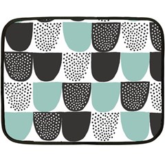 Sugar Blue Fabric Polka Dots Circle Fleece Blanket (mini) by Mariart