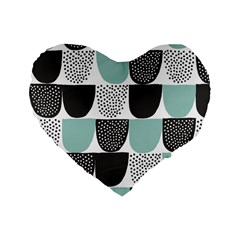 Sugar Blue Fabric Polka Dots Circle Standard 16  Premium Heart Shape Cushions by Mariart
