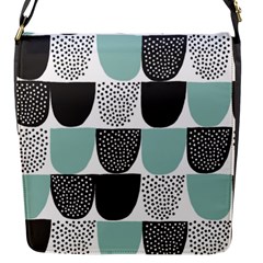 Sugar Blue Fabric Polka Dots Circle Flap Messenger Bag (s) by Mariart