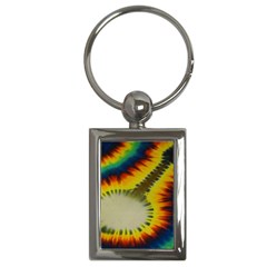 Red Blue Yellow Green Medium Rainbow Tie Dye Kaleidoscope Opaque Color Key Chains (rectangle)  by Mariart