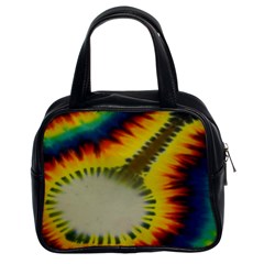 Red Blue Yellow Green Medium Rainbow Tie Dye Kaleidoscope Opaque Color Classic Handbags (2 Sides) by Mariart