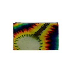 Red Blue Yellow Green Medium Rainbow Tie Dye Kaleidoscope Opaque Color Cosmetic Bag (small) 