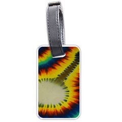 Red Blue Yellow Green Medium Rainbow Tie Dye Kaleidoscope Opaque Color Luggage Tags (one Side)  by Mariart