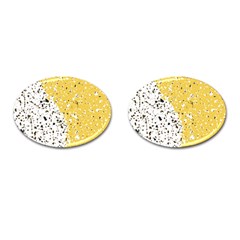 Spot Polka Dots Orange Black Cufflinks (oval) by Mariart