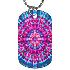 Red Blue Tie Dye Kaleidoscope Opaque Color Circle Dog Tag (two Sides) by Mariart