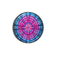 Red Blue Tie Dye Kaleidoscope Opaque Color Circle Hat Clip Ball Marker by Mariart