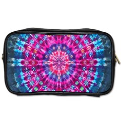 Red Blue Tie Dye Kaleidoscope Opaque Color Circle Toiletries Bags