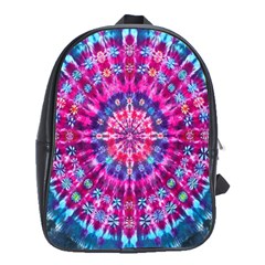 Red Blue Tie Dye Kaleidoscope Opaque Color Circle School Bags (xl) 