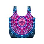 Red Blue Tie Dye Kaleidoscope Opaque Color Circle Full Print Recycle Bags (S)  Back