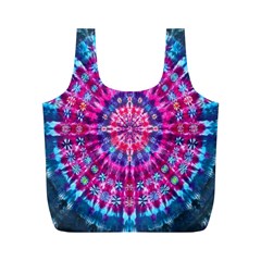 Red Blue Tie Dye Kaleidoscope Opaque Color Circle Full Print Recycle Bags (m)  by Mariart