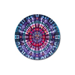 Red Purple Tie Dye Kaleidoscope Opaque Color Magnet 3  (round) by Mariart