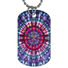 Red Purple Tie Dye Kaleidoscope Opaque Color Dog Tag (two Sides)