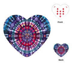 Red Purple Tie Dye Kaleidoscope Opaque Color Playing Cards (heart) 