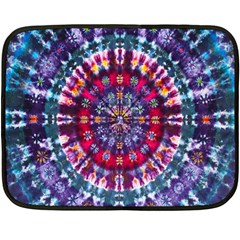 Red Purple Tie Dye Kaleidoscope Opaque Color Double Sided Fleece Blanket (mini) 