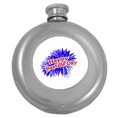 Happy Bastille Day Graphic Logo Round Hip Flask (5 Oz) by dflcprints