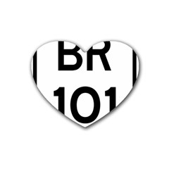 Brazil Br-101 Transcoastal Highway  Rubber Coaster (heart)  by abbeyz71