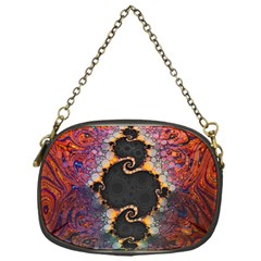 The Eye Of Julia, A Rainbow Fractal Paint Swirl Chain Purses (one Side)  by jayaprime