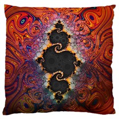 The Eye Of Julia, A Rainbow Fractal Paint Swirl Standard Flano Cushion Case (two Sides) by jayaprime