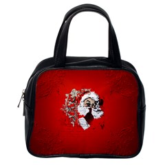 Funny Santa Claus  On Red Background Classic Handbags (one Side) by FantasyWorld7
