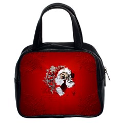 Funny Santa Claus  On Red Background Classic Handbags (2 Sides) by FantasyWorld7