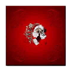 Funny Santa Claus  On Red Background Tile Coasters by FantasyWorld7