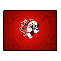 Funny Santa Claus  On Red Background Double Sided Fleece Blanket (small)  by FantasyWorld7