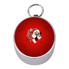 Funny Santa Claus  On Red Background Mini Silver Compasses by FantasyWorld7