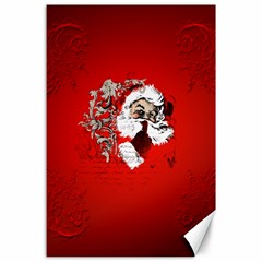Funny Santa Claus  On Red Background Canvas 24  X 36  by FantasyWorld7