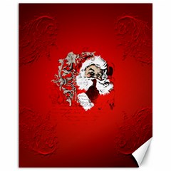 Funny Santa Claus  On Red Background Canvas 11  X 14   by FantasyWorld7