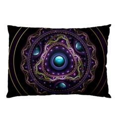 Beautiful Turquoise And Amethyst Fractal Jewelry Pillow Case by jayaprime