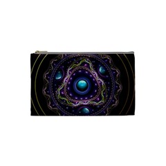 Beautiful Turquoise And Amethyst Fractal Jewelry Cosmetic Bag (small)  by jayaprime