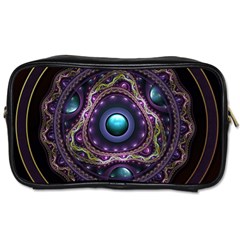 Beautiful Turquoise And Amethyst Fractal Jewelry Toiletries Bags