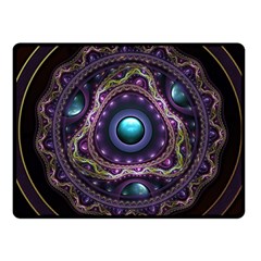 Beautiful Turquoise And Amethyst Fractal Jewelry Fleece Blanket (small) by jayaprime