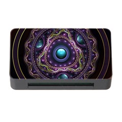 Beautiful Turquoise And Amethyst Fractal Jewelry Memory Card Reader With Cf by jayaprime